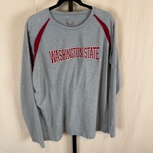 Washington State Cougars Mens XL Long Sleeve T-Shirt Gray Crimson NCAA Raglan